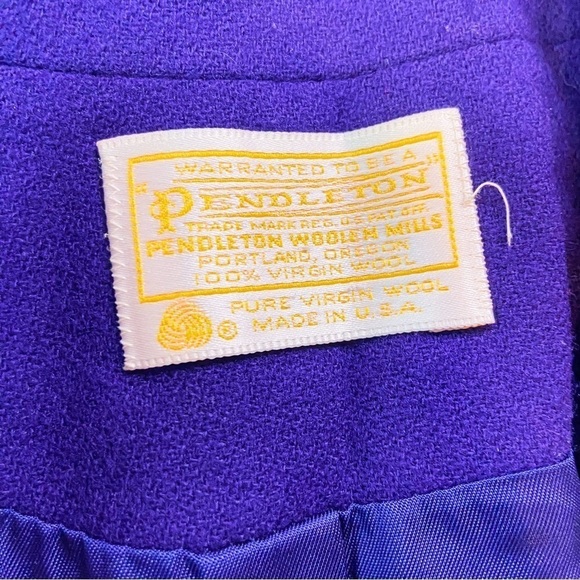 Miss Pendleton purple pure virgin wool two button blazer jacket - Picture 5 of 9